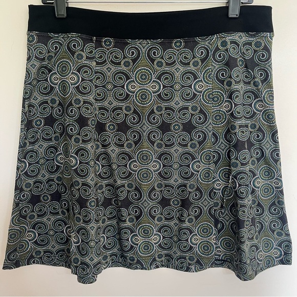Women’s Prana A Line Lightweight Geometric Pattern Skirt Size Medium Brown Blue - Picture 1 of 7